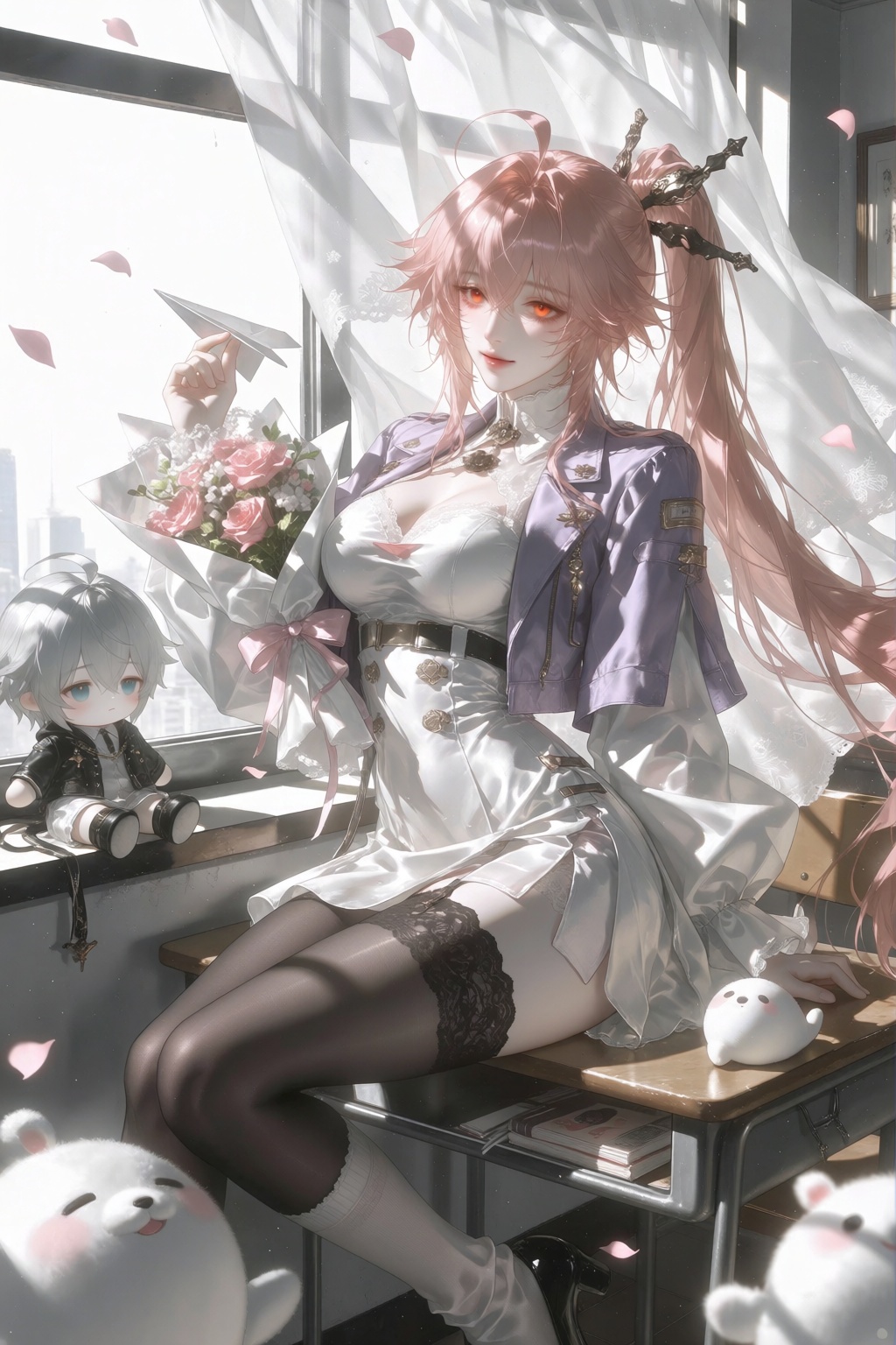 black stockings,  wuthering waves,  aemeath \(student\) \(wuthering waves\) by 月大魔王|The Moonly Demon King on Tensor.Art