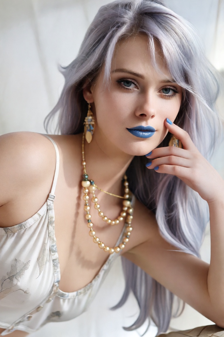 Young woman with a sharp look,  simple background,  fashion model on Tensor.Art