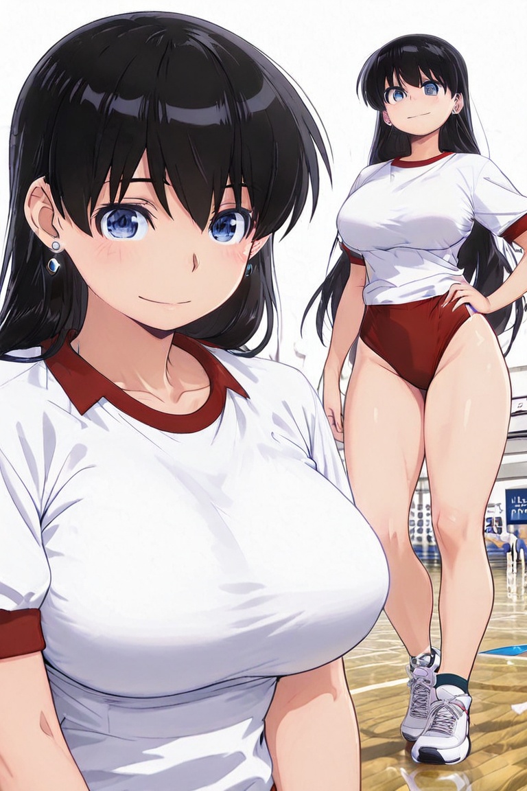 Action JUMP Bustling breasts,  tight buruma,  Nagi Arato on Tensor.Art