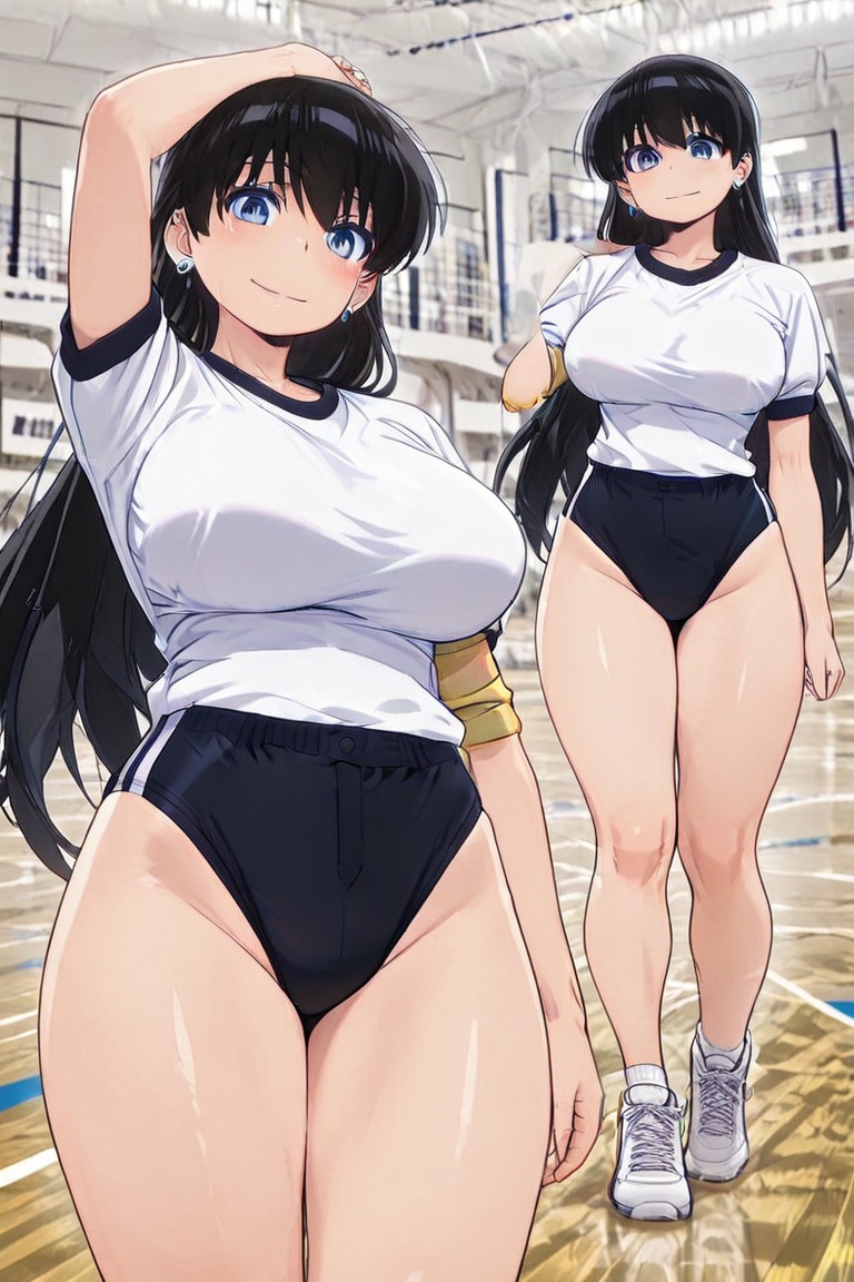 Action JUMP Bustling breasts,  tight buruma,  Nagi Arato on Tensor.Art