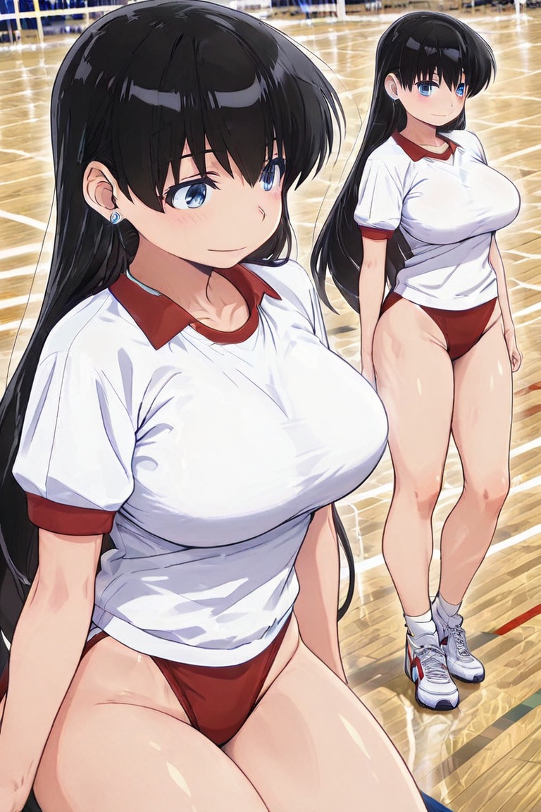 Action JUMP Bustling breasts,  tight buruma,  Nagi Arato on Tensor.Art