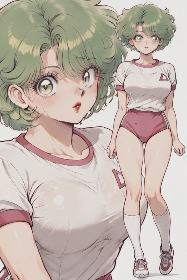 (pink BURUMA) SHIMERU FUBATA、FUBATA-chan,  beautiful eyes,  green web-like hair on Tensor.Art