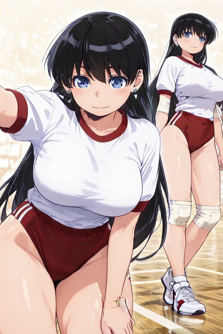 Action JUMP Bustling breasts,  tight buruma,  Nagi Arato on Tensor.Art