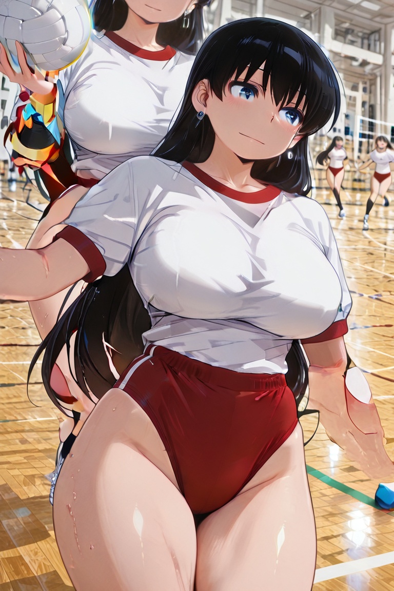 Action JUMP Bustling breasts,  tight buruma,  Nagi Arato on Tensor.Art