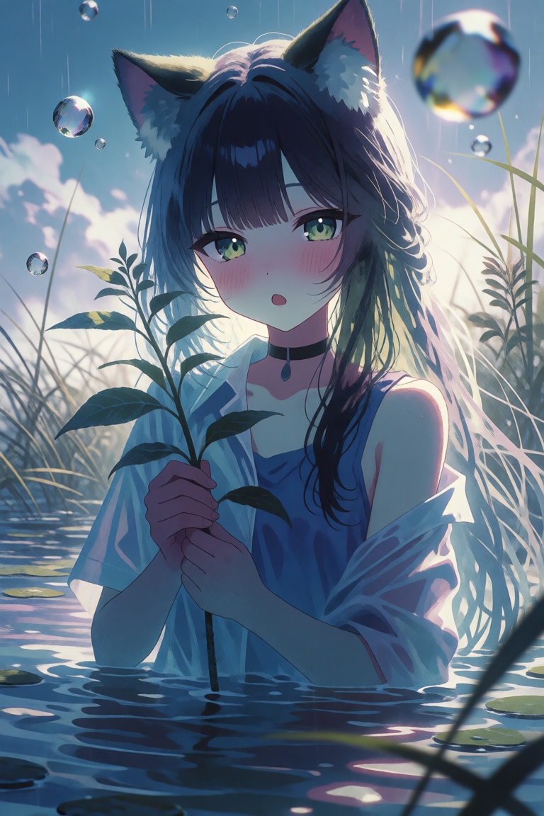 1girl,  :o,  animal ear fluff on Tensor.Art
