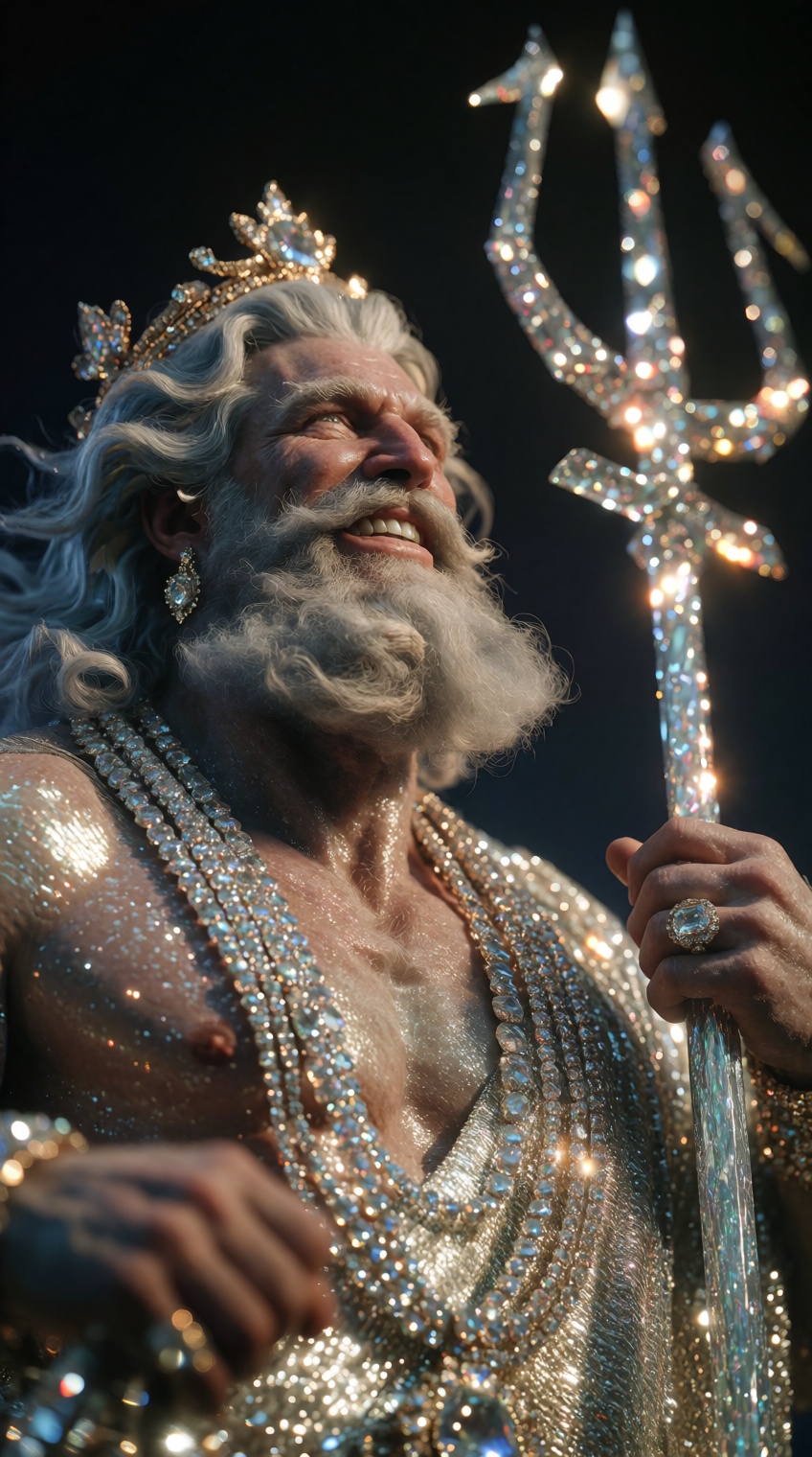 powerful bearded figure,  radiant expression,  dark backdrop on Tensor.Art