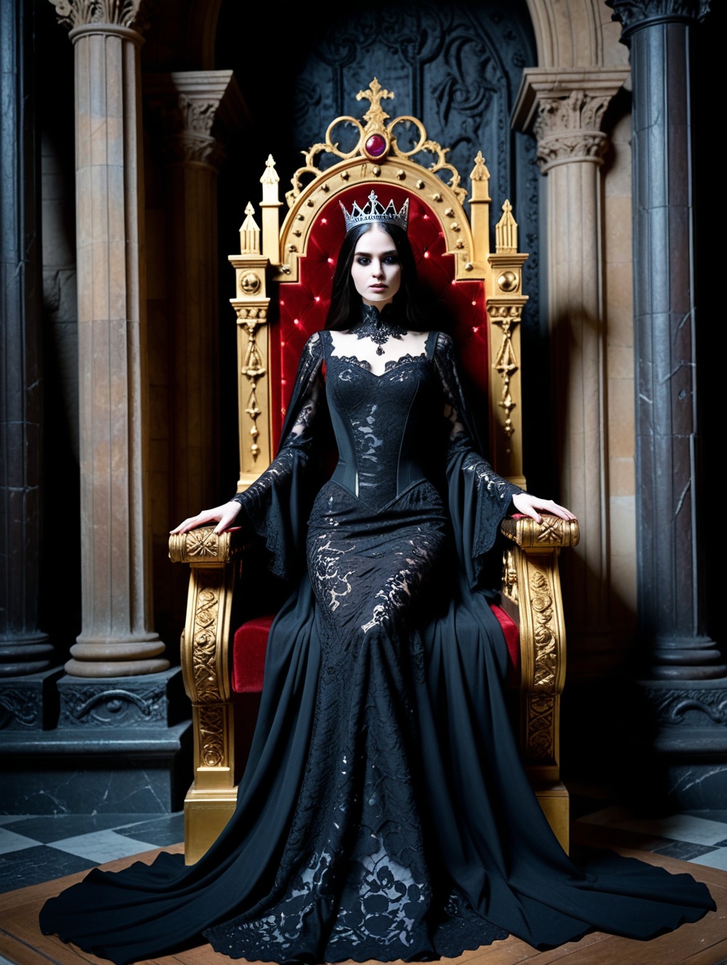 tot_style,  gothic fantasy queen,  pale skin on Tensor.Art