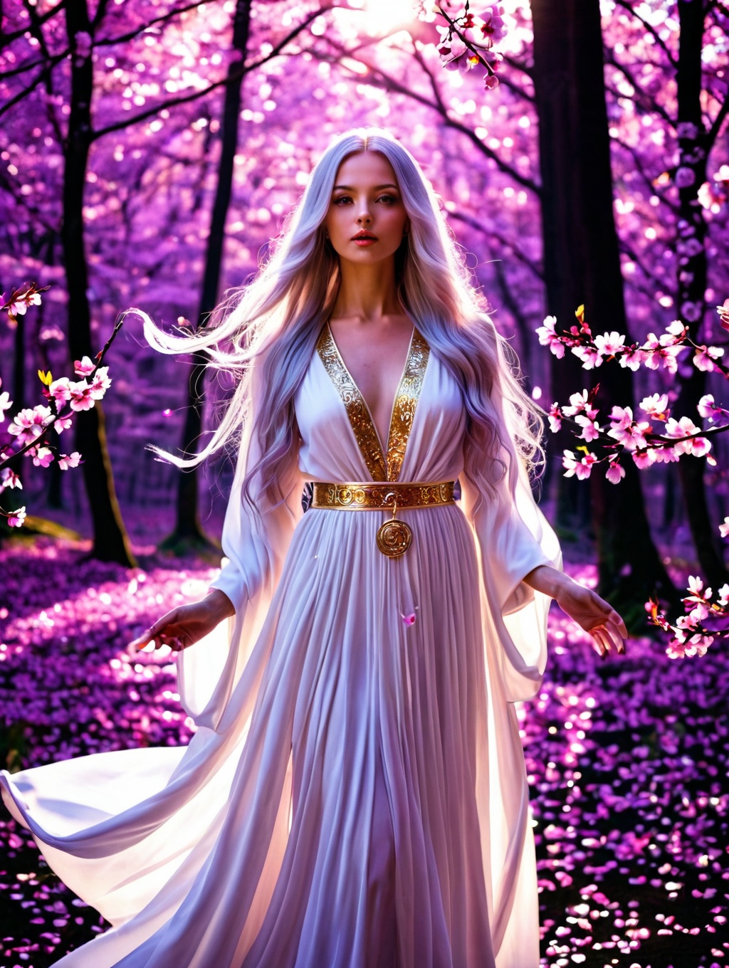 tot_style,  ethereal anime goddess,  long flowing silver hair on Tensor.Art