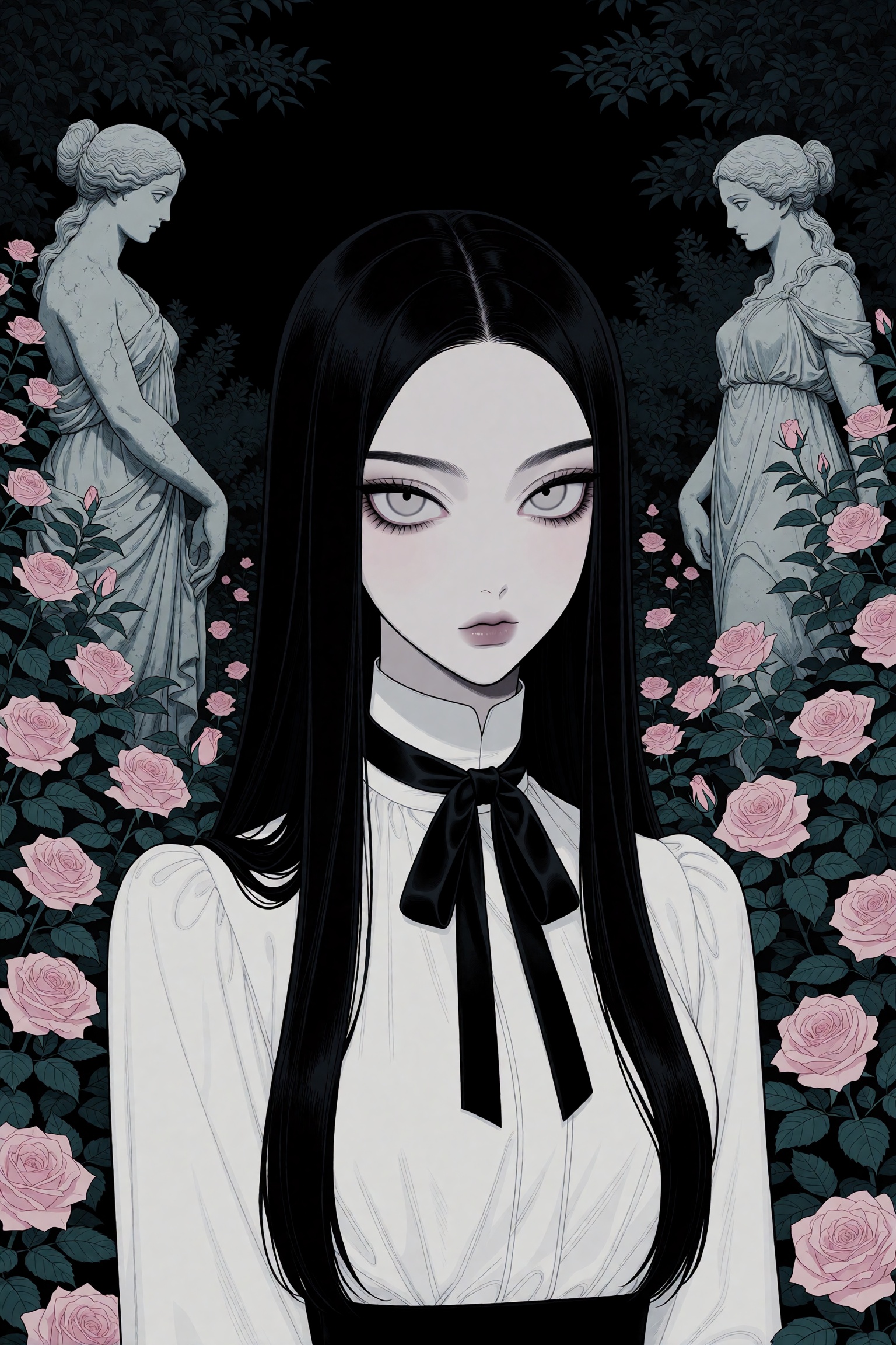 highres,  absurdres,  @3L1G05MK A pale woman with long on Tensor.Art
