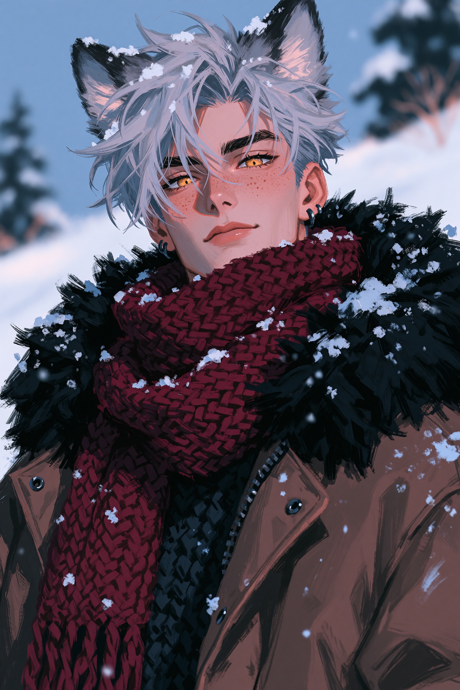 highres,  absurdres,  A digital illustration depicts a young man with rugged features on Tensor.Art