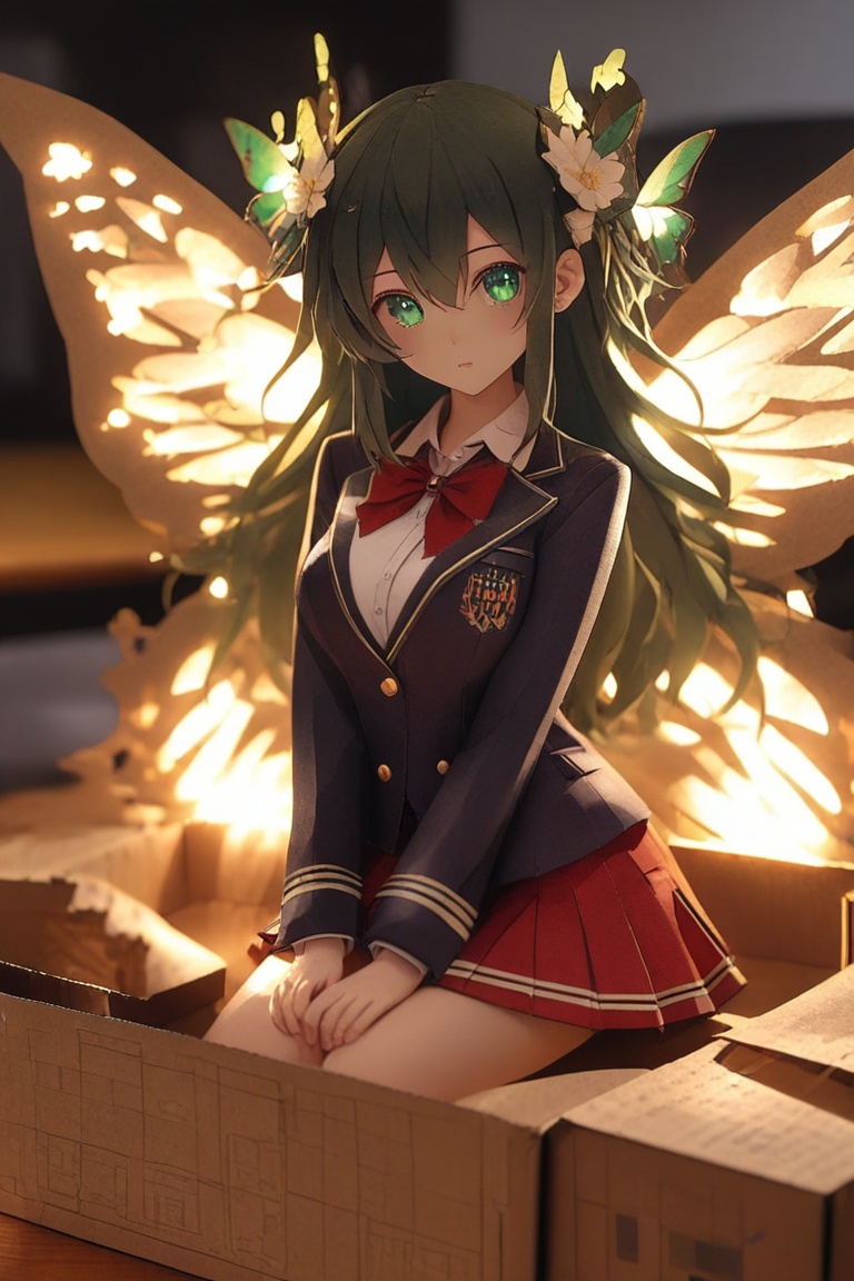 Cardboard art,  paper crafts,  Blazer uniform on Tensor.Art