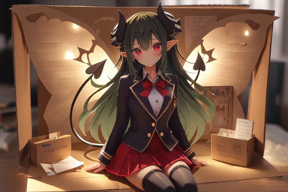 Cardboard art,  paper crafts,  Blazer uniform on Tensor.Art