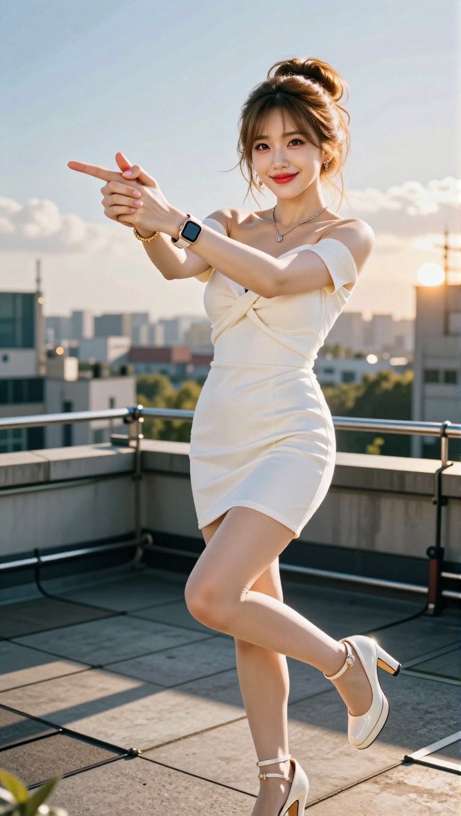 Korean Woman Image Real Photo: 2.0,  Height 185cm,  Hourglass figure with round and voluptuous I-cup breasts on Tensor.Art