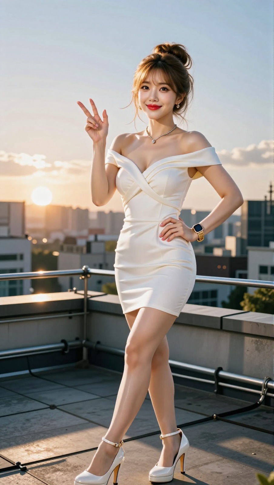 Korean Woman Image Real Photo: 2.0,  Height 185cm,  Hourglass figure with round and voluptuous I-cup breasts on Tensor.Art