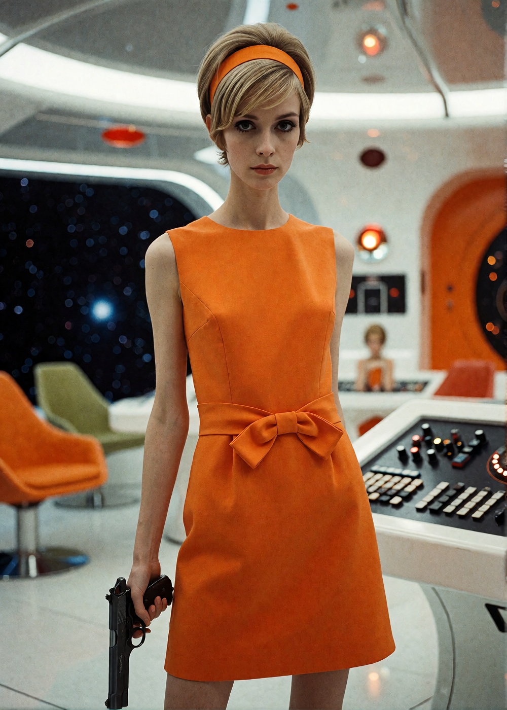 In this enthralling scene,  the epitome of British mod beauty,  Twiggy on Tensor.Art