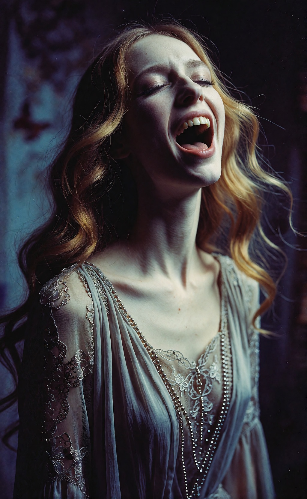 This hauntingly beautiful,  surreal analogue photograph appears to be taken in the 1970s,  with a dreamlike quality remini...