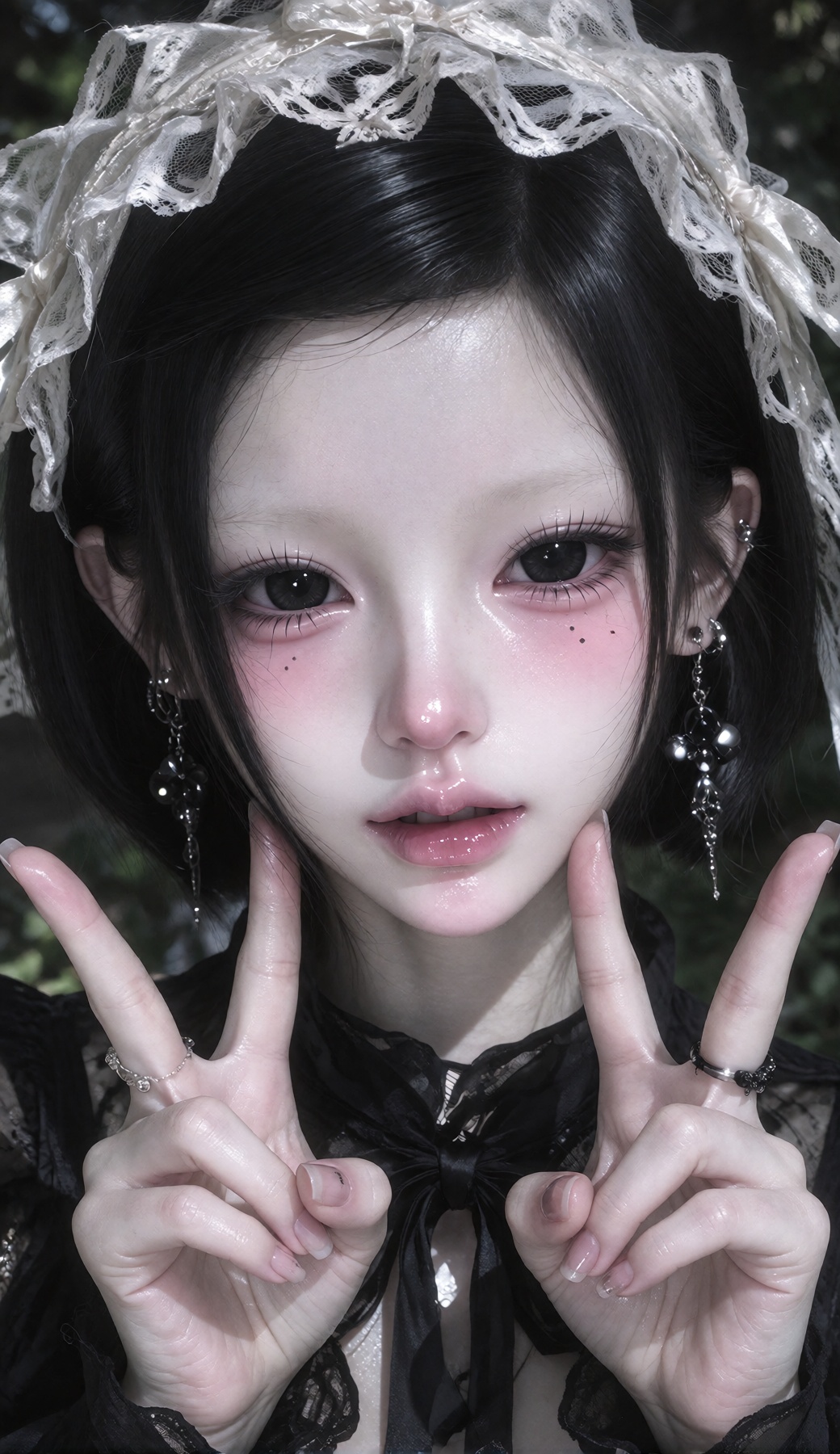 front-facing close-up portrait,  looking directly at the camera,  short sleek black hair on Tensor.Art