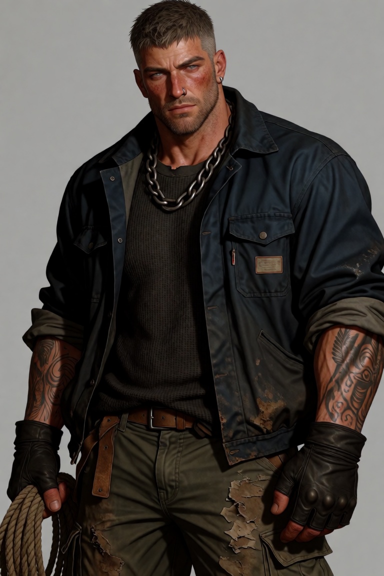 solo,  1man,  rugged ***** male on Tensor.Art