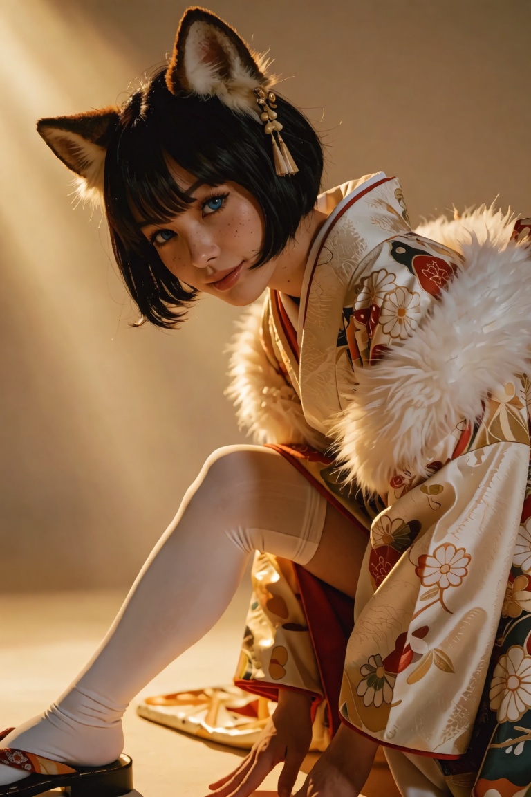 A masterpiece ultra-realistic high-end fashion photograph captured on Kodak Portra 800 analog film with rich organic film...
