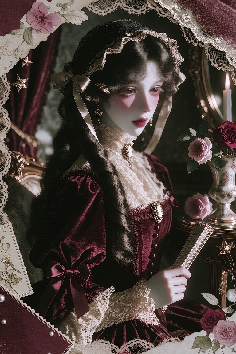 1girl,  solo,  Victorian porcelain doll on Tensor.Art