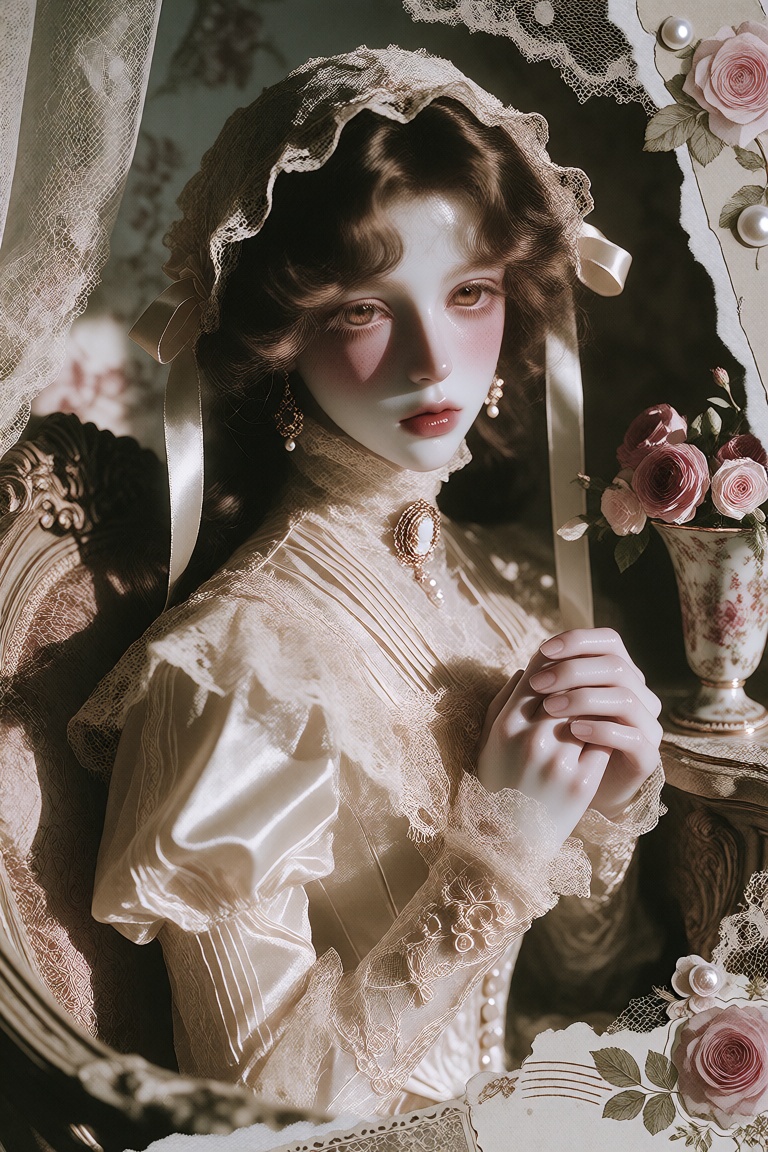 1girl,  solo,  Victorian porcelain doll on Tensor.Art
