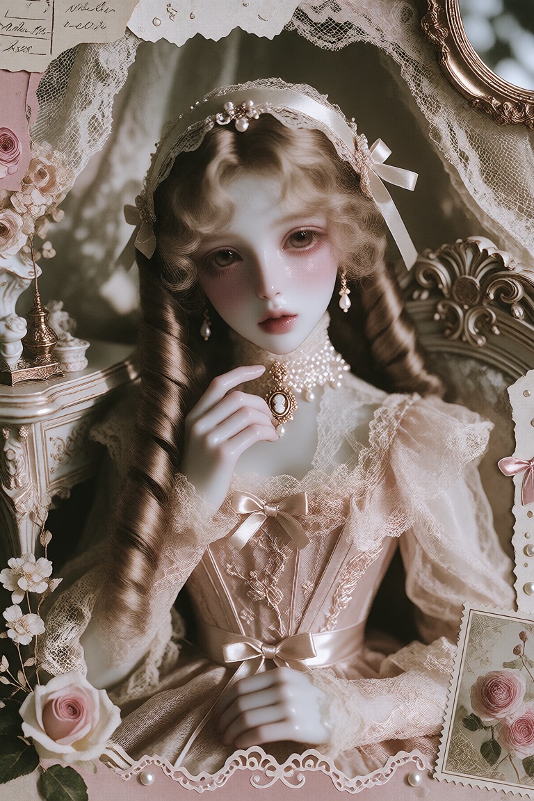 1girl,  solo,  Victorian porcelain doll on Tensor.Art