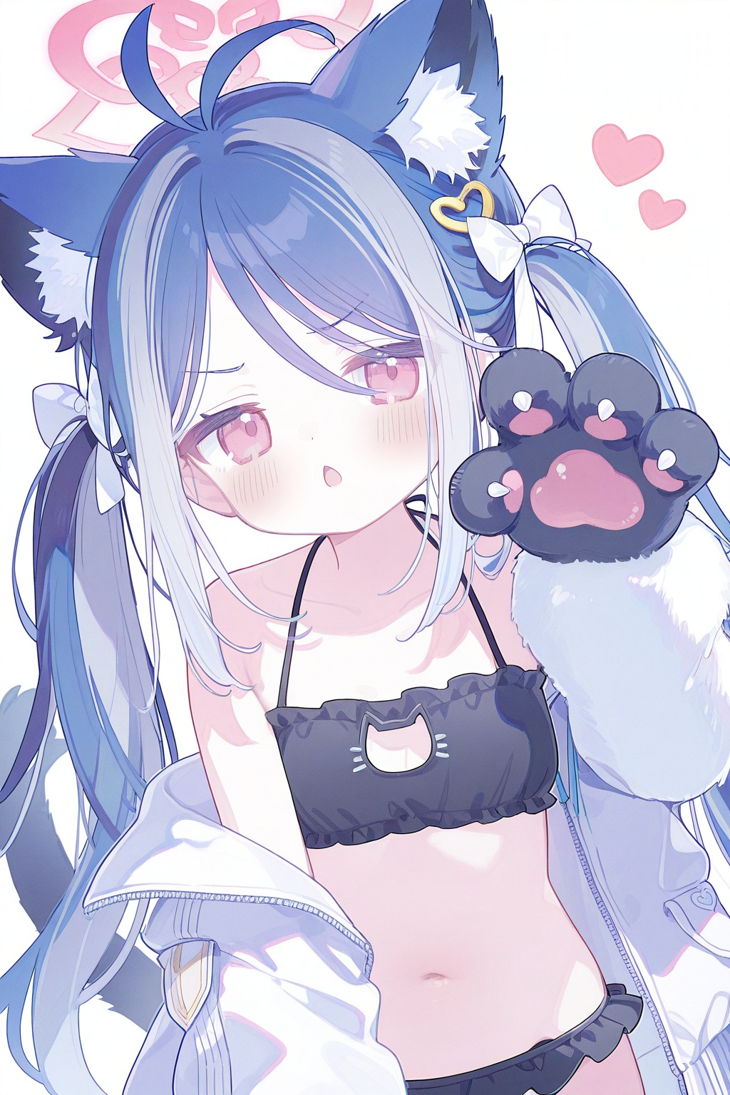 fubuki (blue archive),  1girl,  animal ear fluff on Tensor.Art