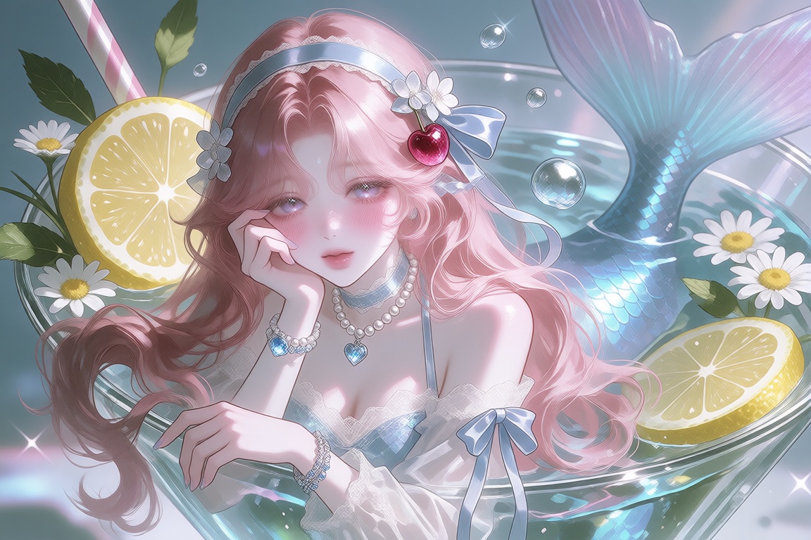 dellanime,  single girl,  mermaid on Tensor.Art
