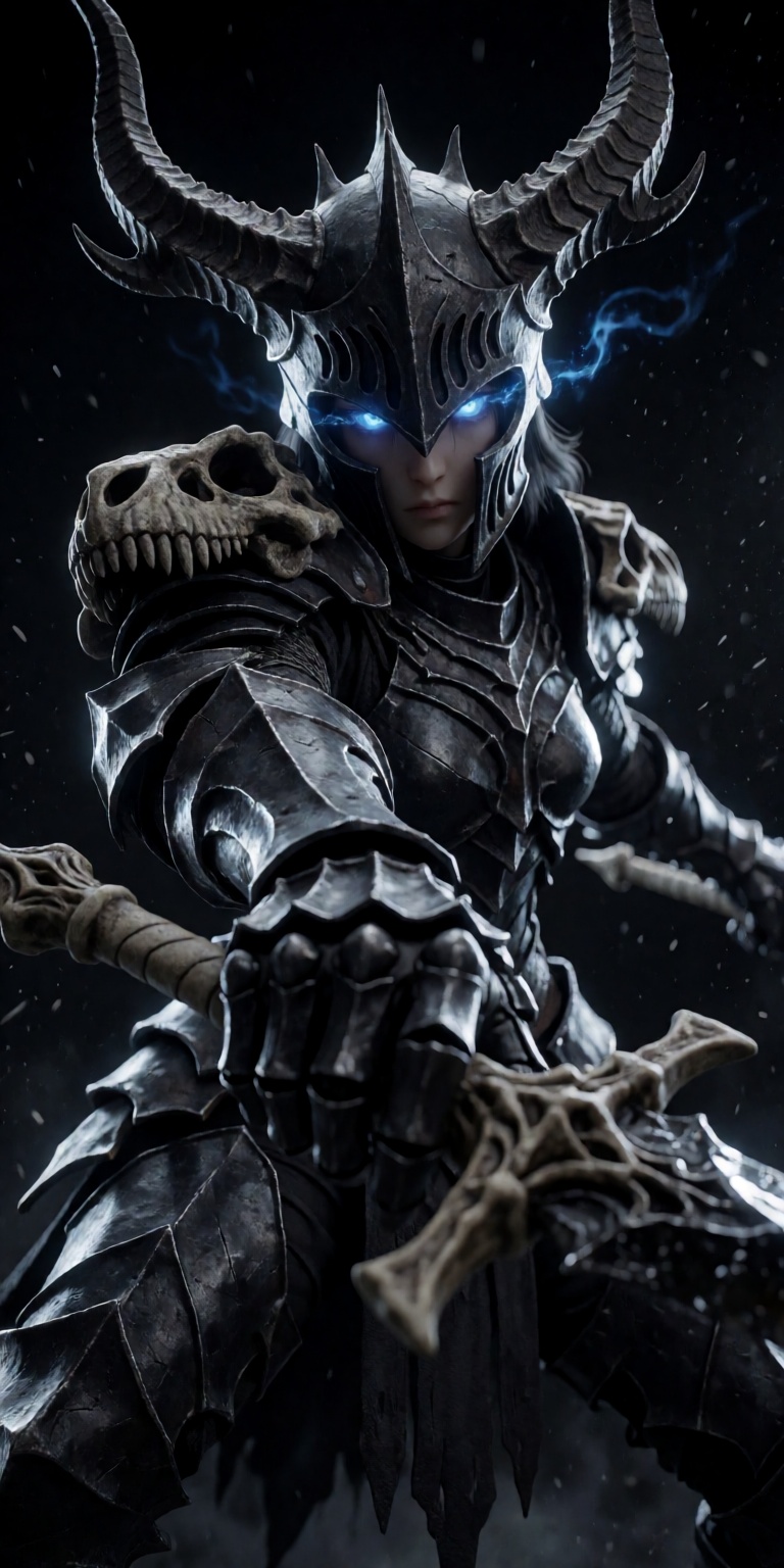 1 girl,  solo,  dark fantasy warrior on Tensor.Art