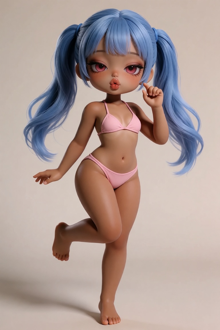 8JD_d0ll_5tyl3,  stylized 3D doll aesthetic:,  light brown skin on Tensor.Art