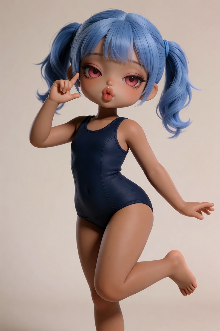 8JD_d0ll_5tyl3,  stylized 3D doll aesthetic:,  light brown skin on Tensor.Art