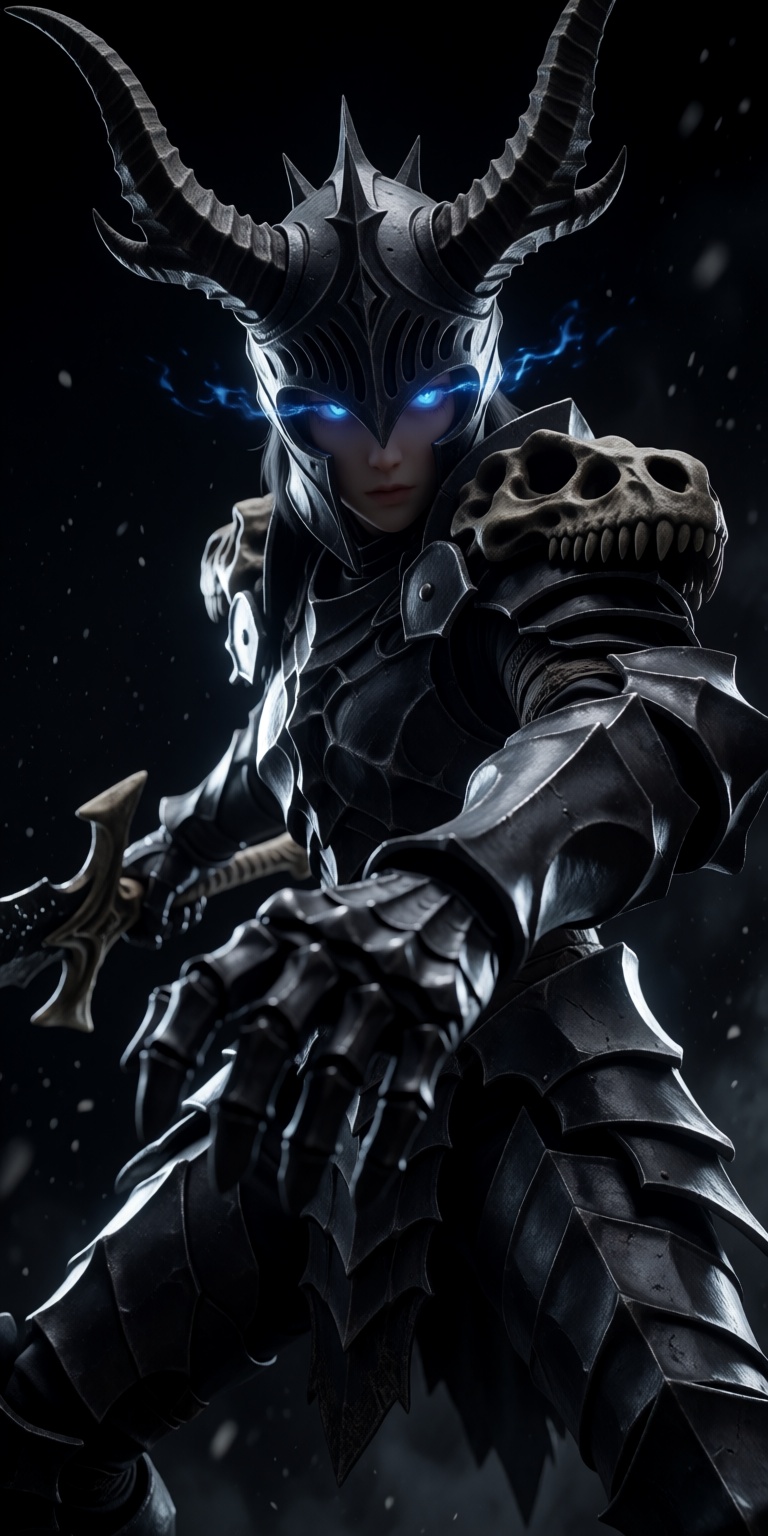 1 girl,  solo,  dark fantasy warrior on Tensor.Art