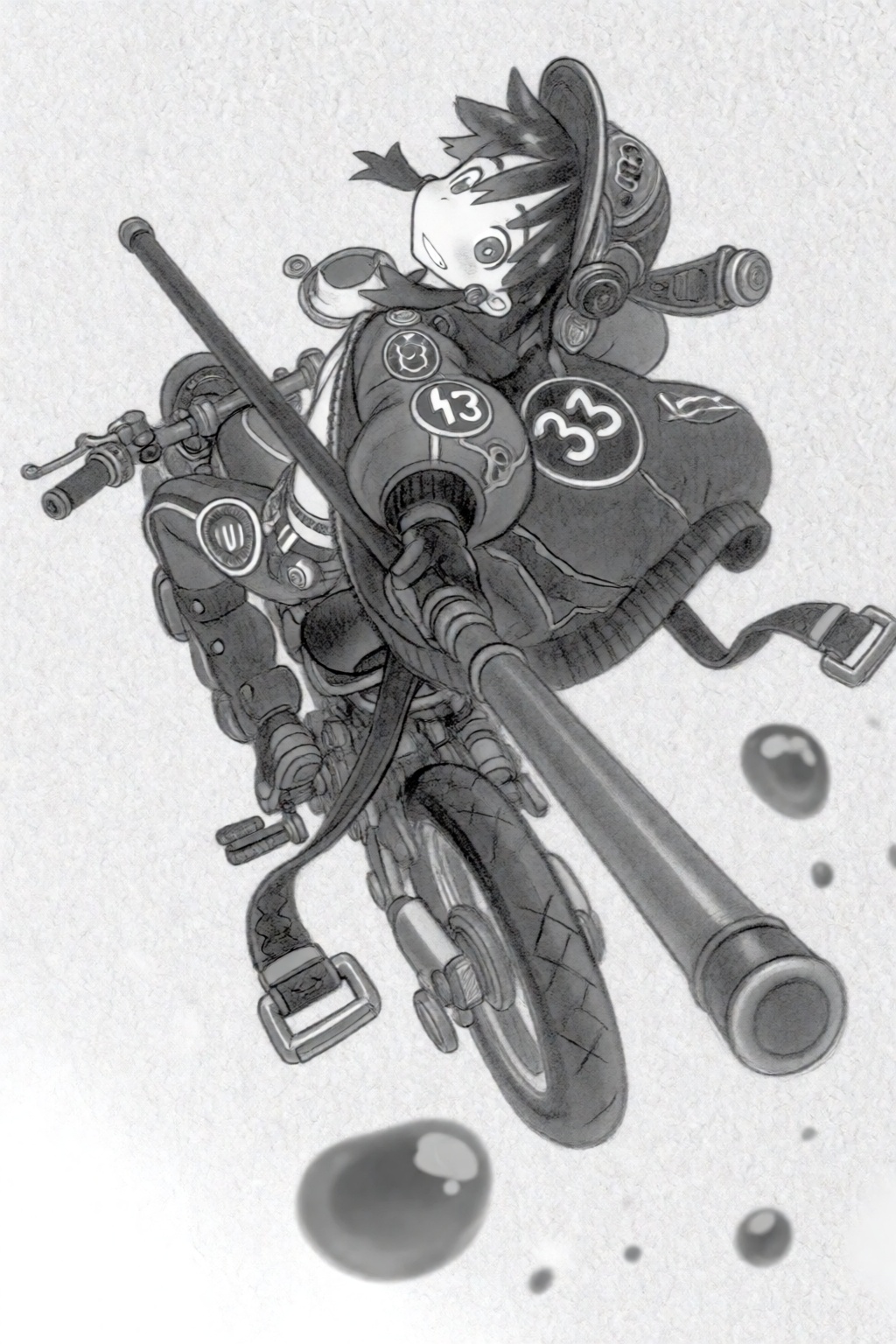 tsukushistyle,  In a dynamic,  low-angle perspective against a plain white background with ample negative space on Tensor.Art