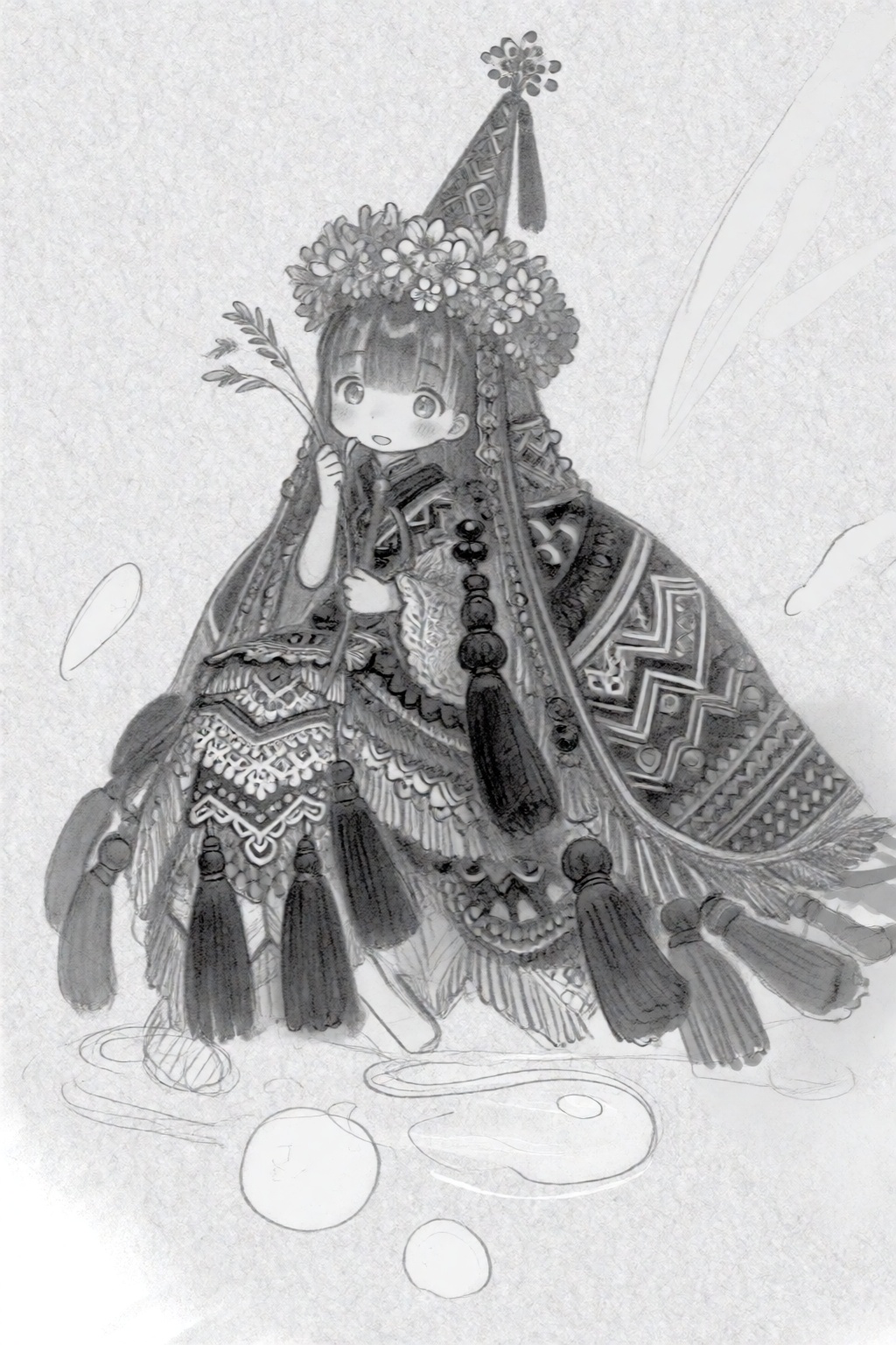sukushistyle,  Presented in a static yet emotionally charged pose,  a small girl sits enveloped in a massive on Tensor.Art