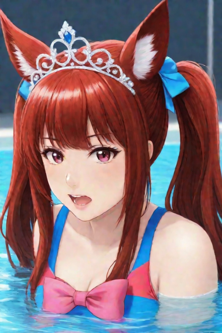 hair bow,  wet hair,  fang on Tensor.Art