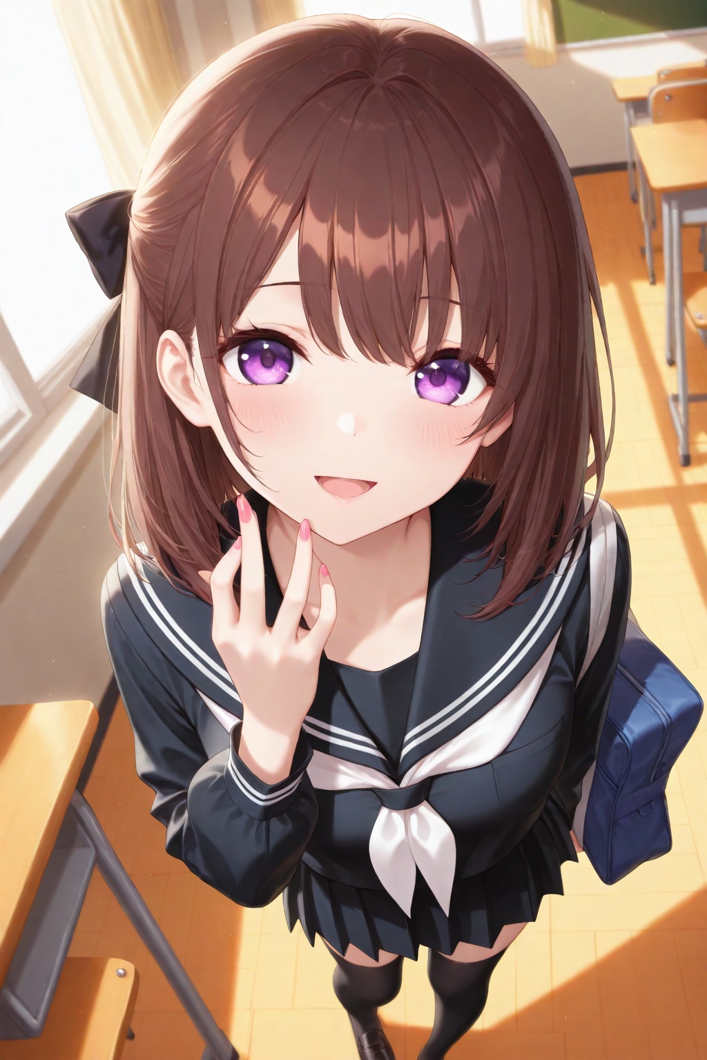 1girl,  solo,  school uniform by 月大魔王|The Moonly Demon King on Tensor.Art