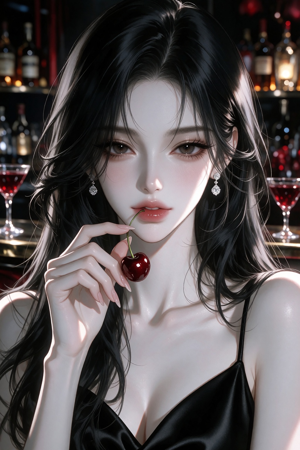 Cinematic close-up PFP portrait of a breathtakingly beautiful ***** manhwa woman,  centered face-and-shoulders composition...