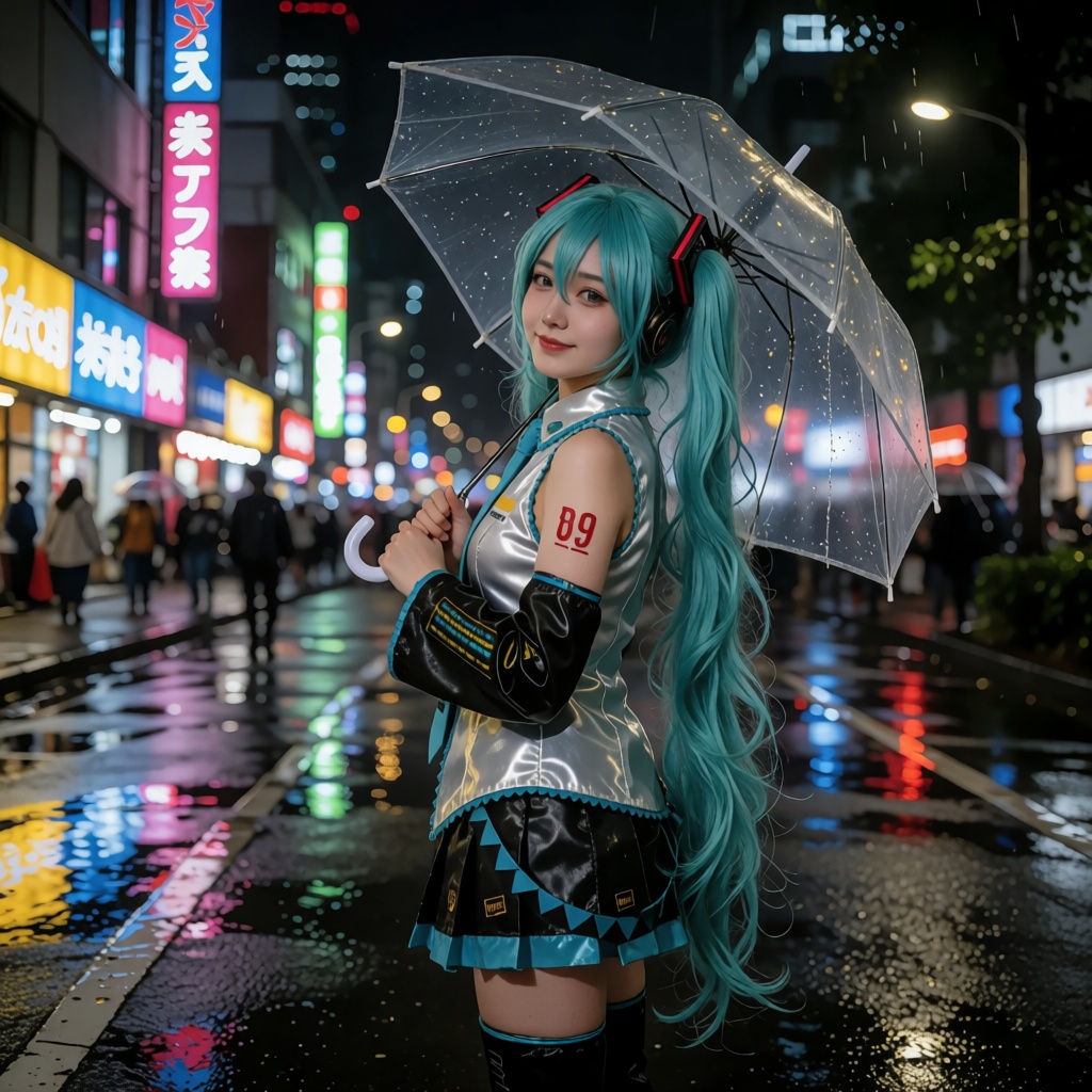 upscore_9,  upscore_8,  Hatsune Miku cosplay on Tensor.Art