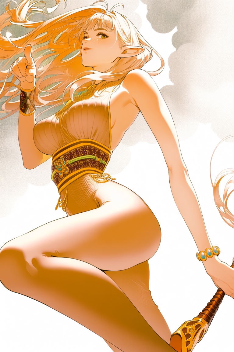 full body,  from side,  sideway glance on Tensor.Art