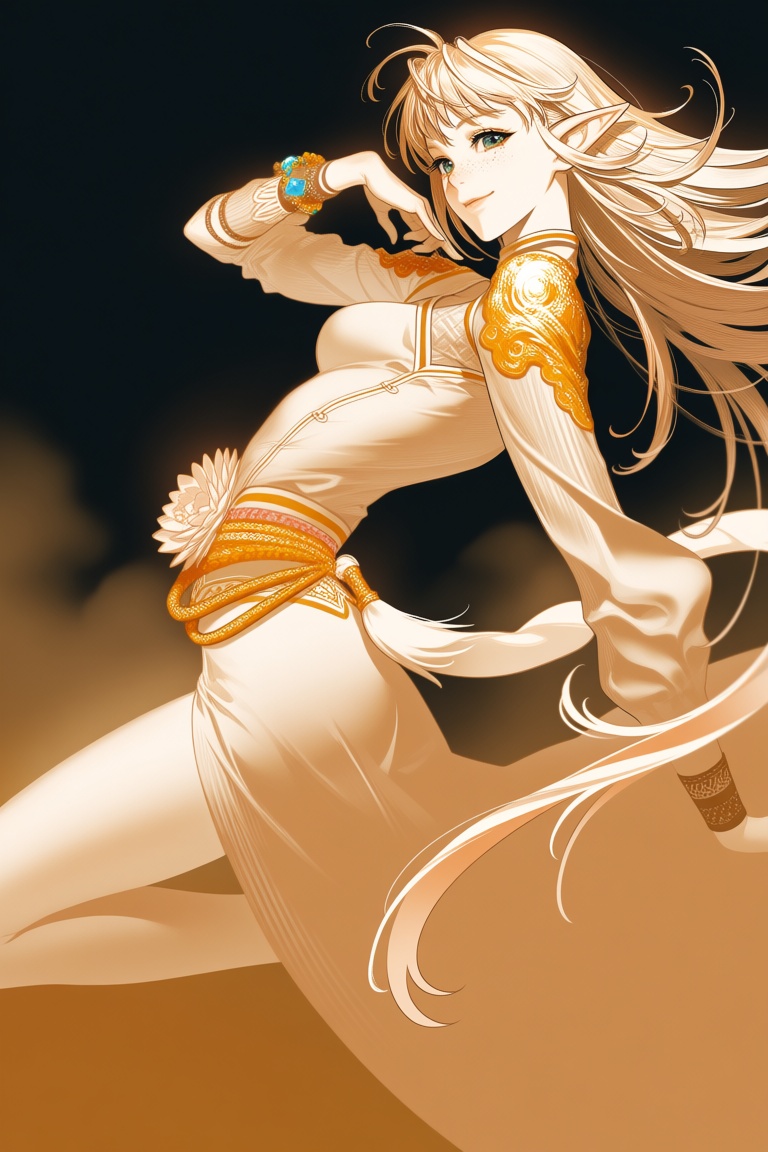 full body,  from side,  sideway glance on Tensor.Art