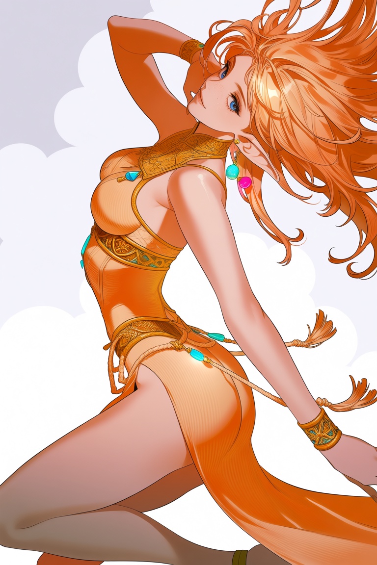 full body,  from side,  sideway glance on Tensor.Art