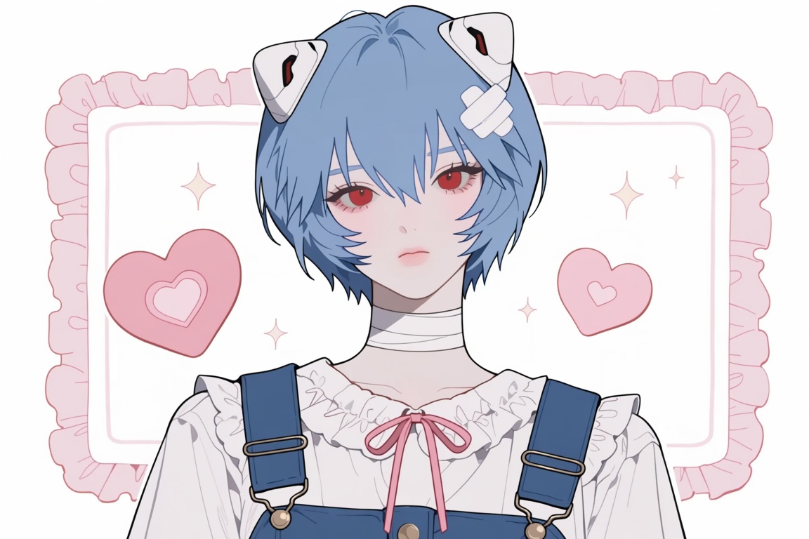 1girl,  ayanami rei,  hair between eyes on Tensor.Art