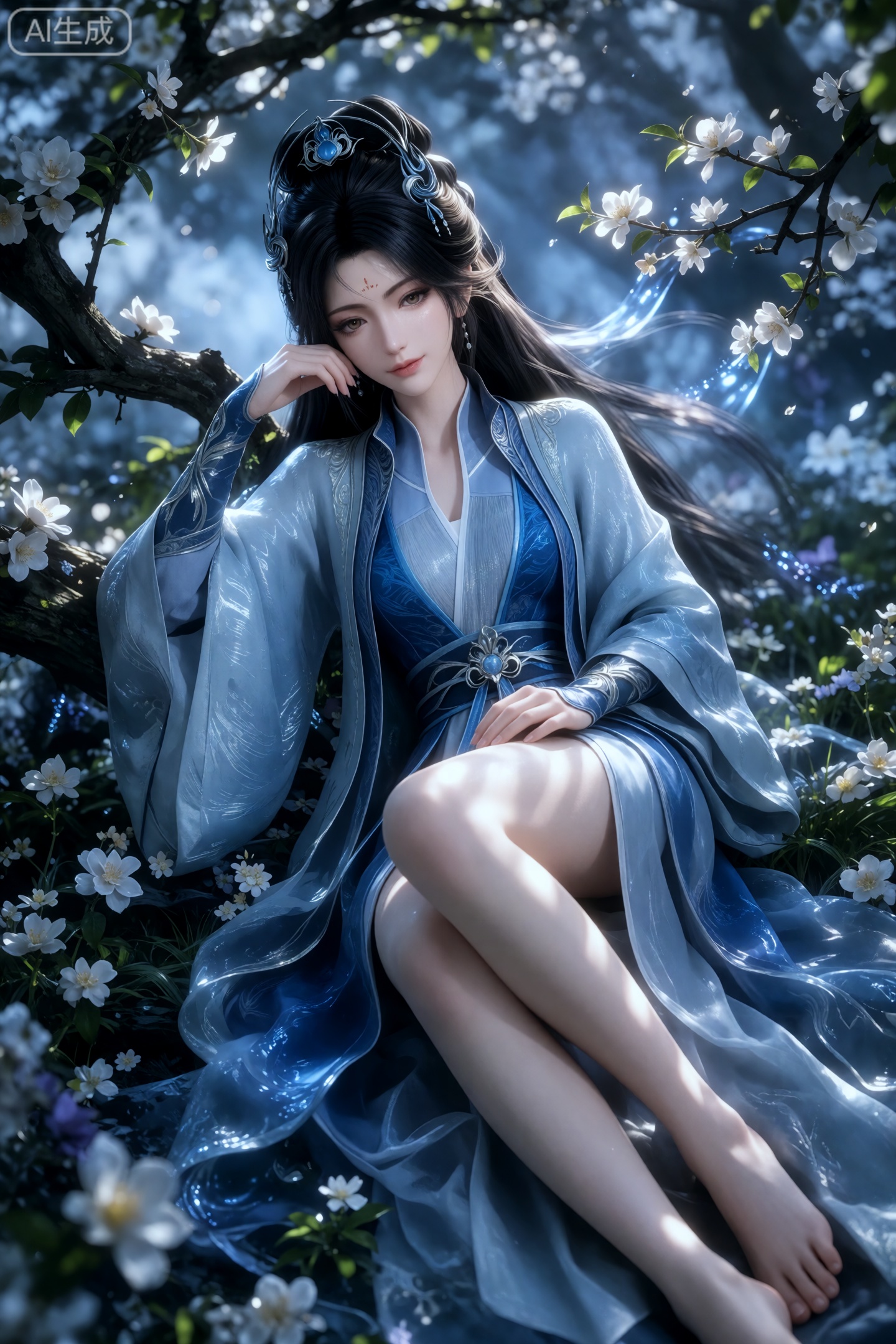 古风美少女,  美艳无双,  古风盘髻披发 on Tensor.Art