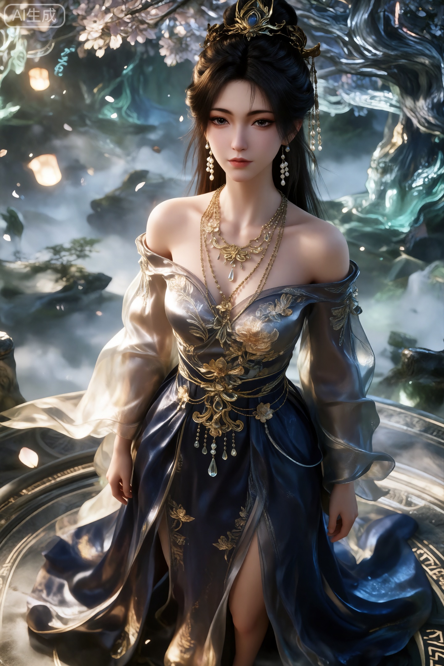 CG,  3D rendered character illustration,  A young woman with a delicate oval face on Tensor.Art