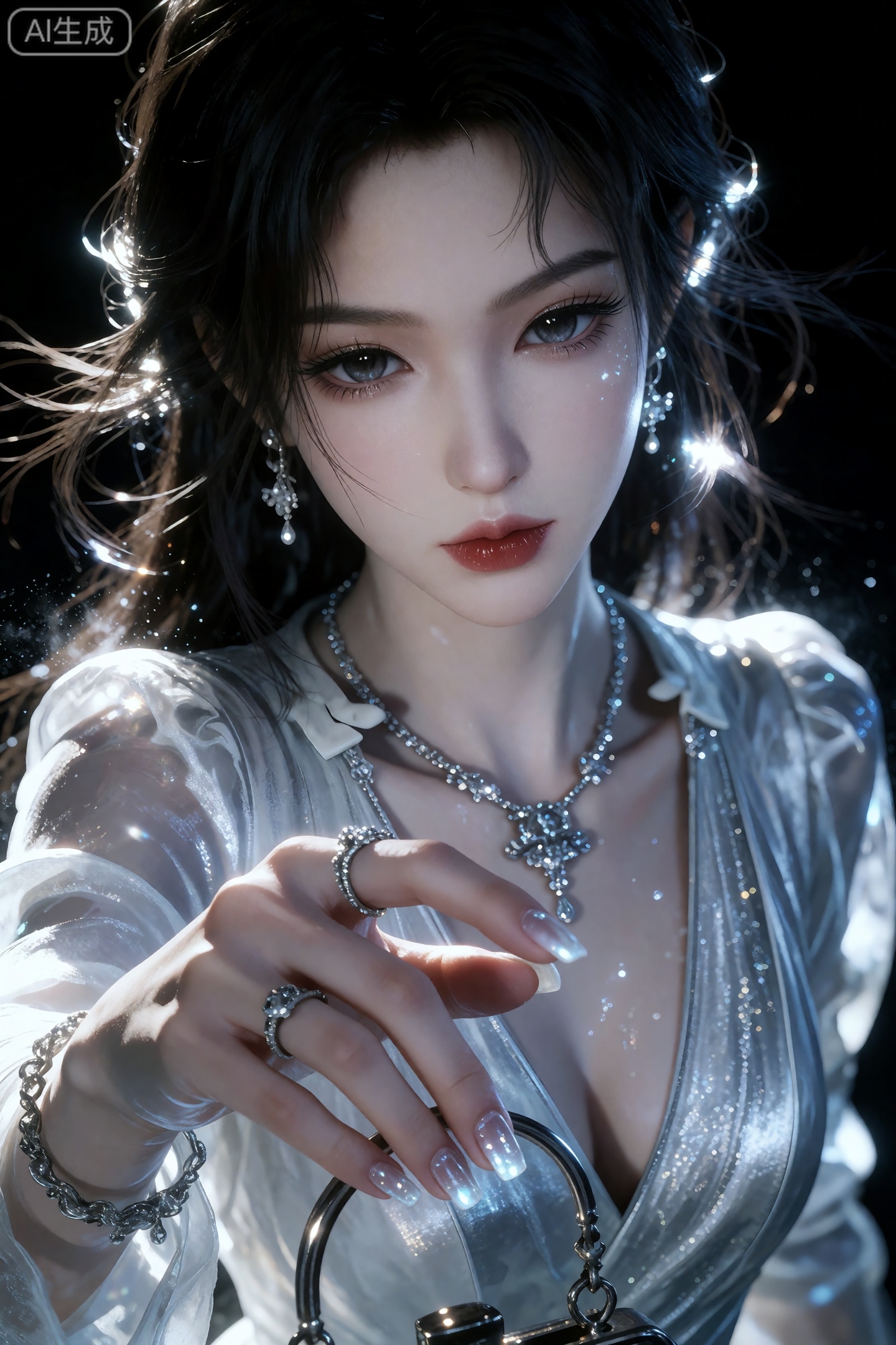 女:深色长卷发,  中国美女,  御姐 on Tensor.Art