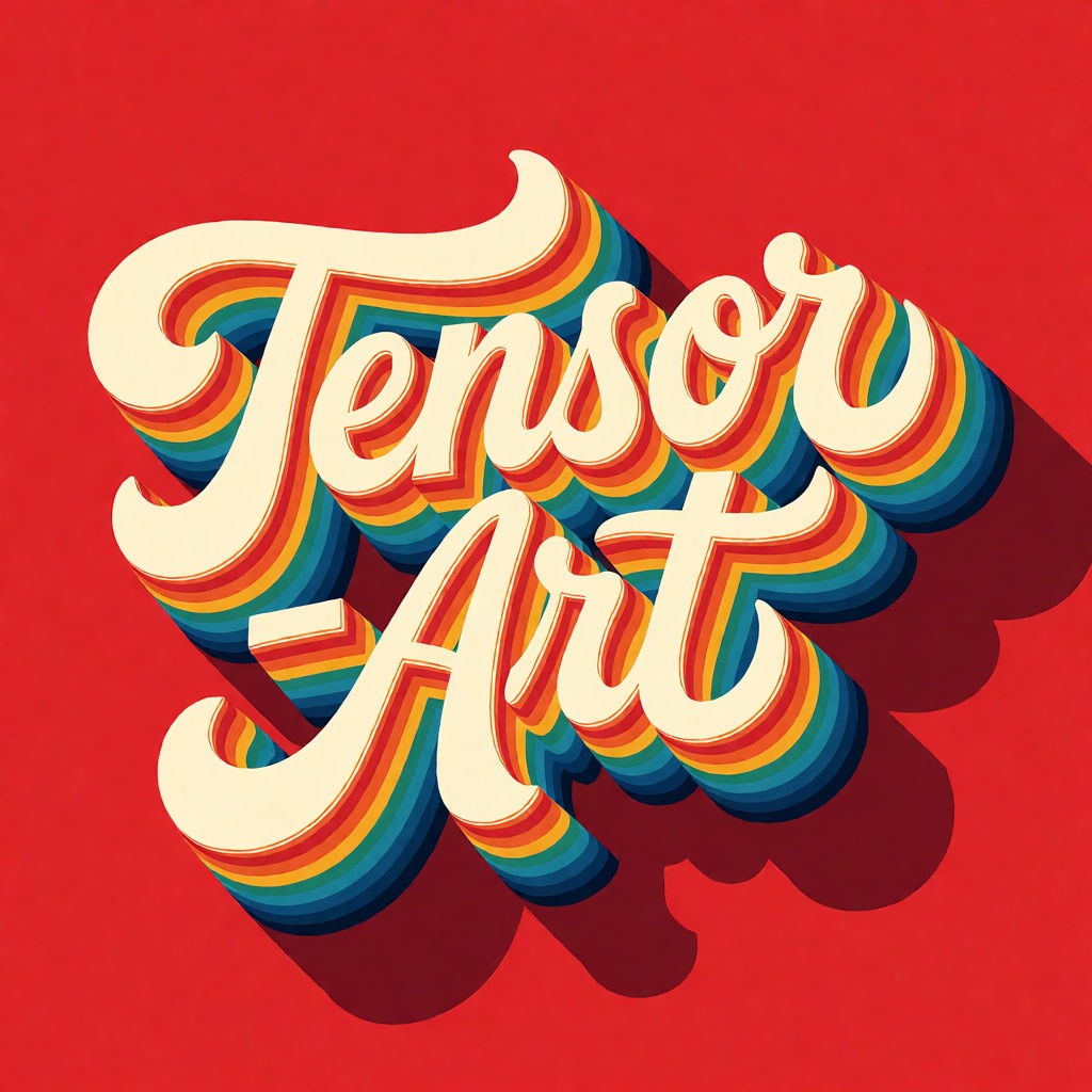 oumvect4or,  design illustration. The image features the word "Tensor-Art" rendered in a stylized,  three-dimensional type...