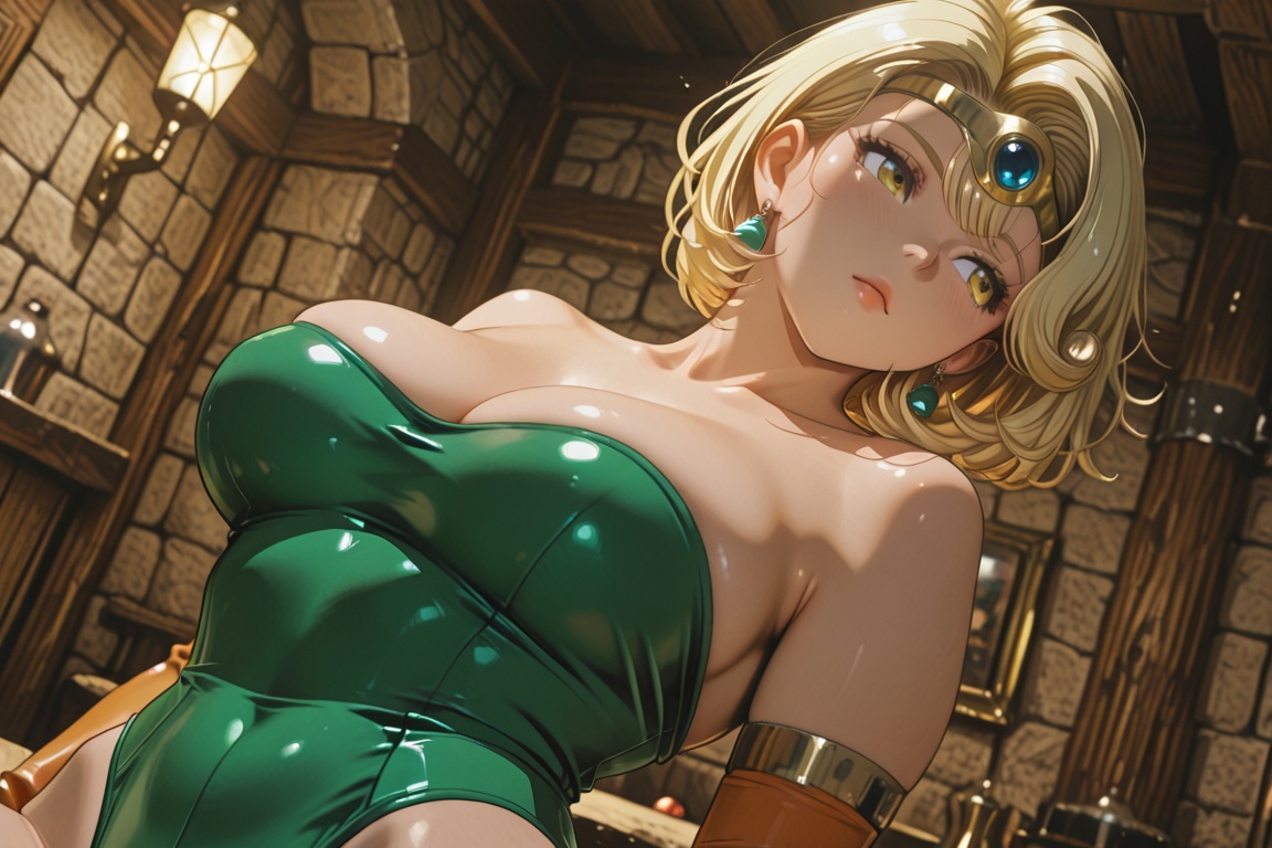 Green leotard,  dq4_sofia,  SHIMERU FUBATA on Tensor.Art