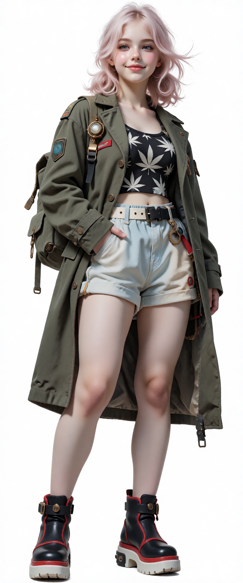 functional fashion,  industrial chic,  grounded steampunk streetwear on Tensor.Art