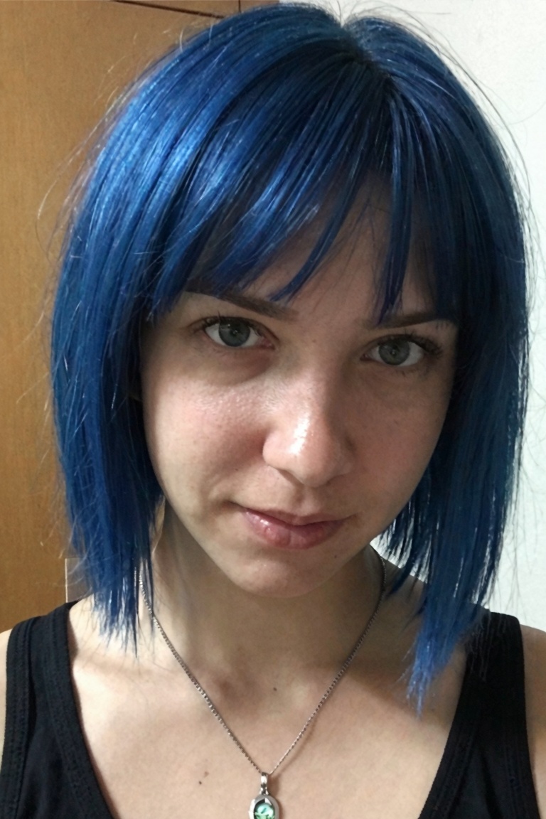 lilyaohwx,  portrait,  blue hair on Tensor.Art