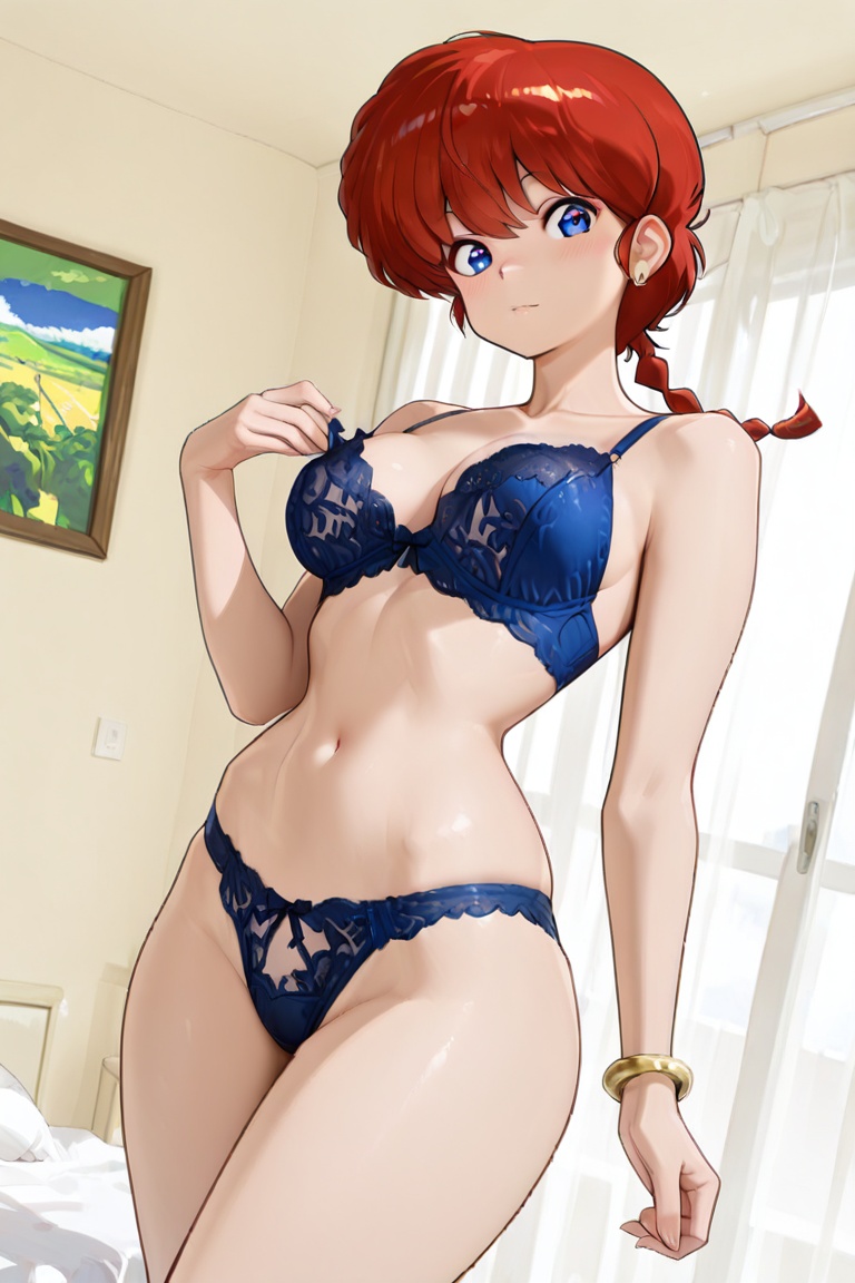 Ranma-chan,  blue eyes,  purple eyeshadow woman on Tensor.Art